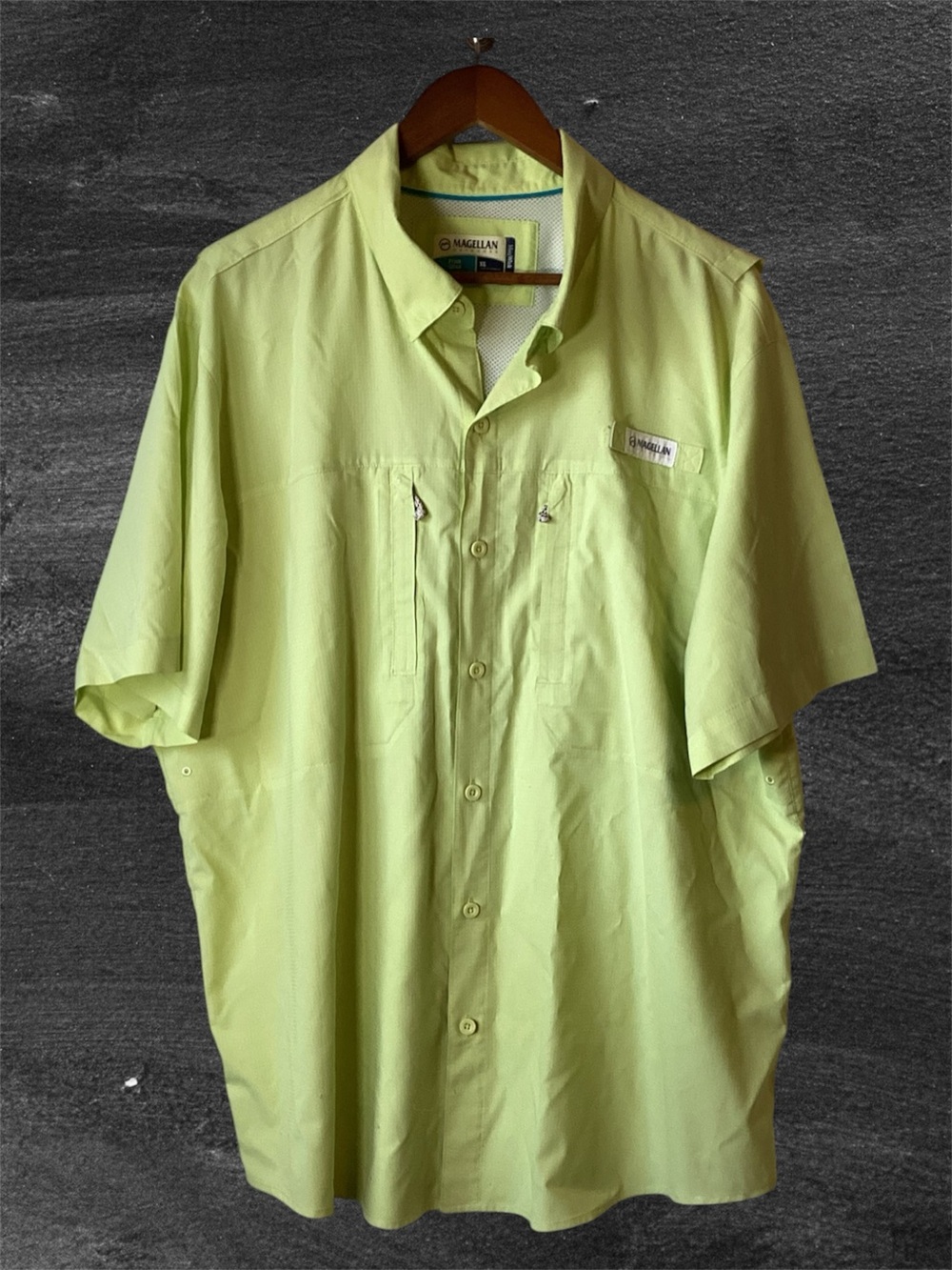 Magellan Outdoors Fish Gear Men’s Short Sleeve Button-Down Shirt Size XL